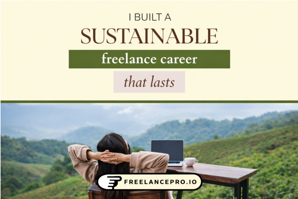 Sustainable freelance career lifestyle working remotely with laptop in nature